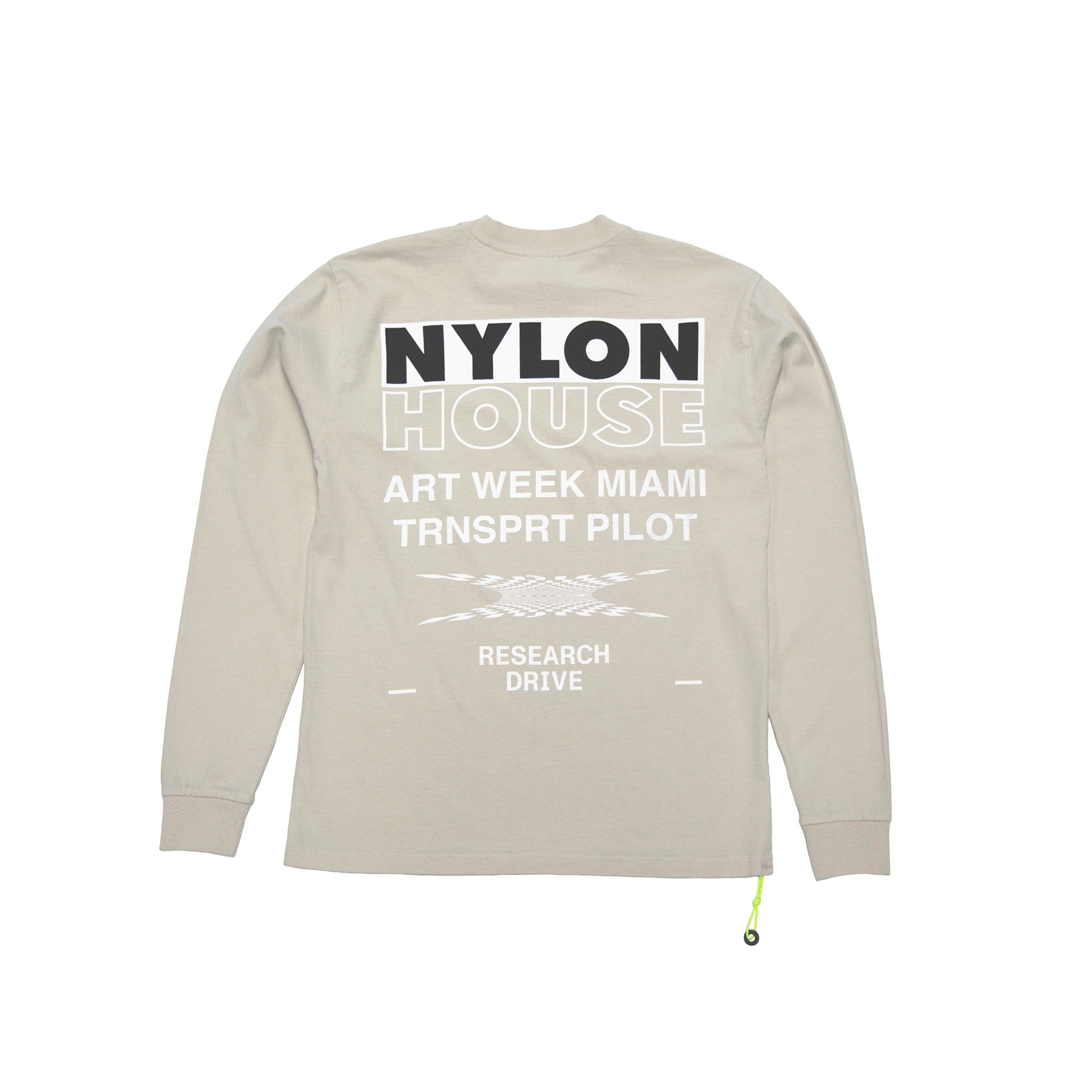 NYLON HOUSE Long Sleeve Tee, Bone