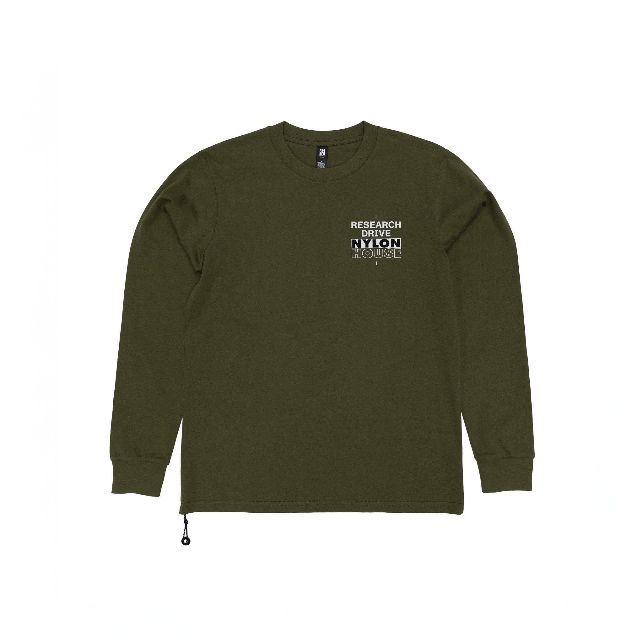 NYLON HOUSE Long Sleeve Tee, Olive