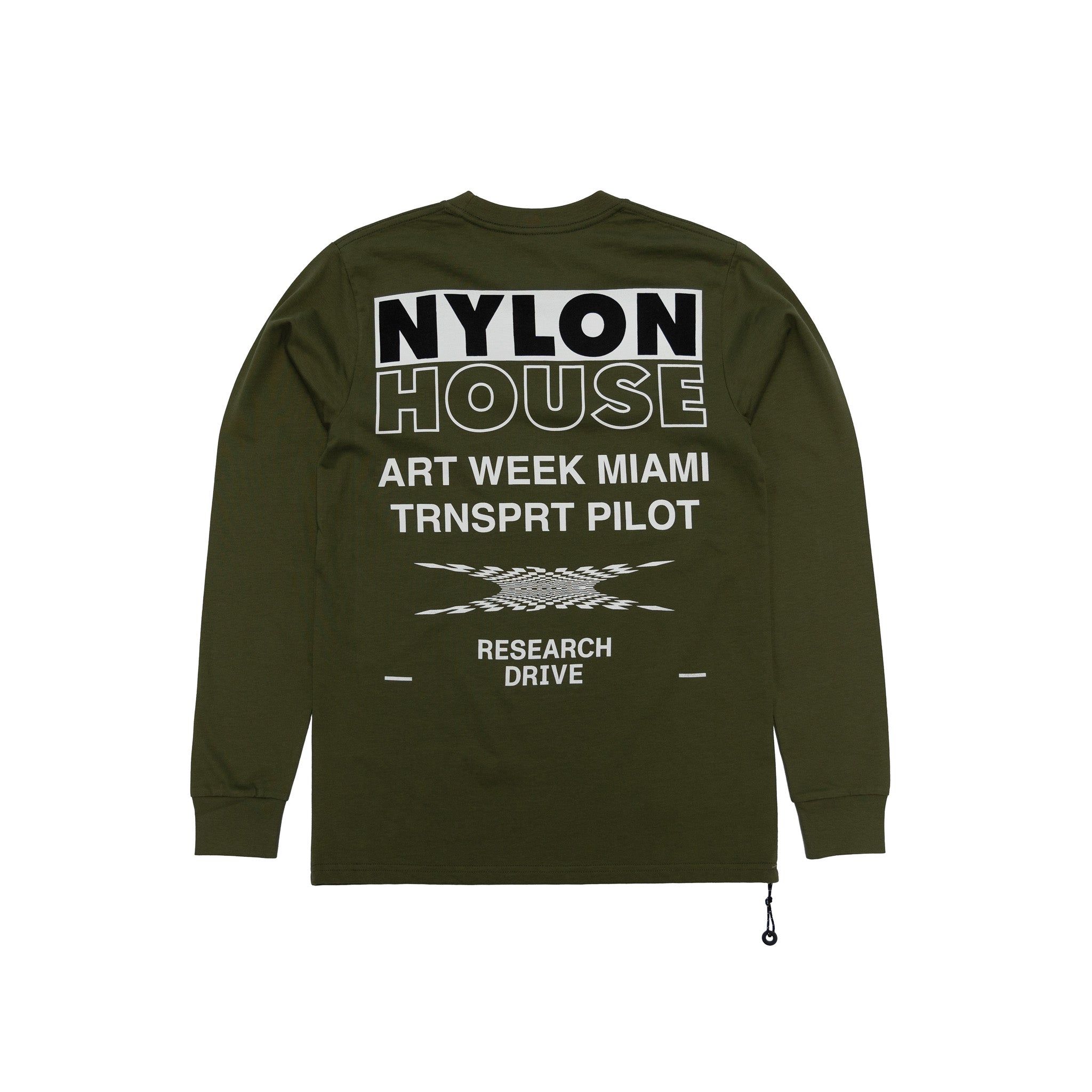 NYLON HOUSE Long Sleeve Tee, Olive