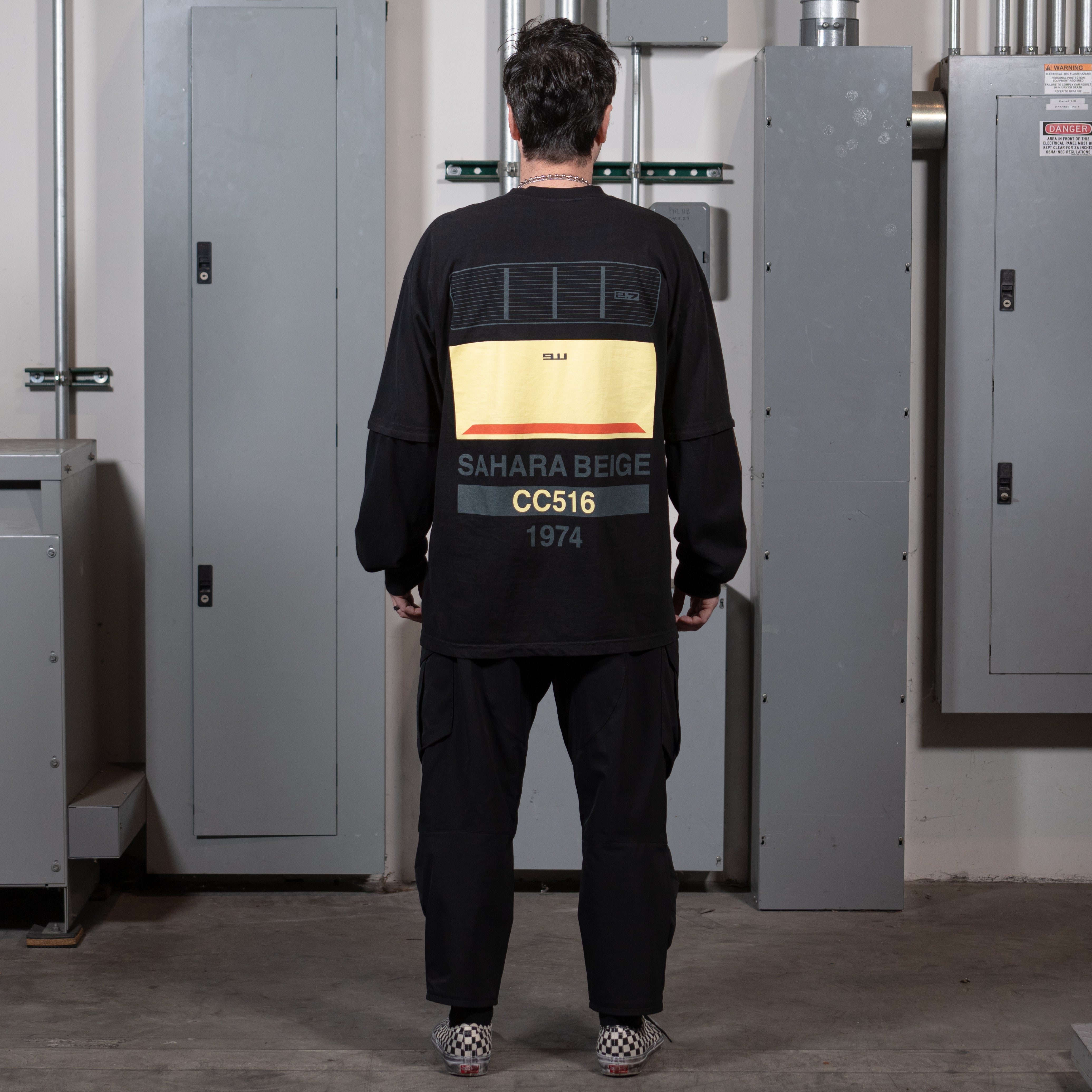 DECADES by Research Drive Long Sleeve Garment Dye Mockneck T-Shirt
