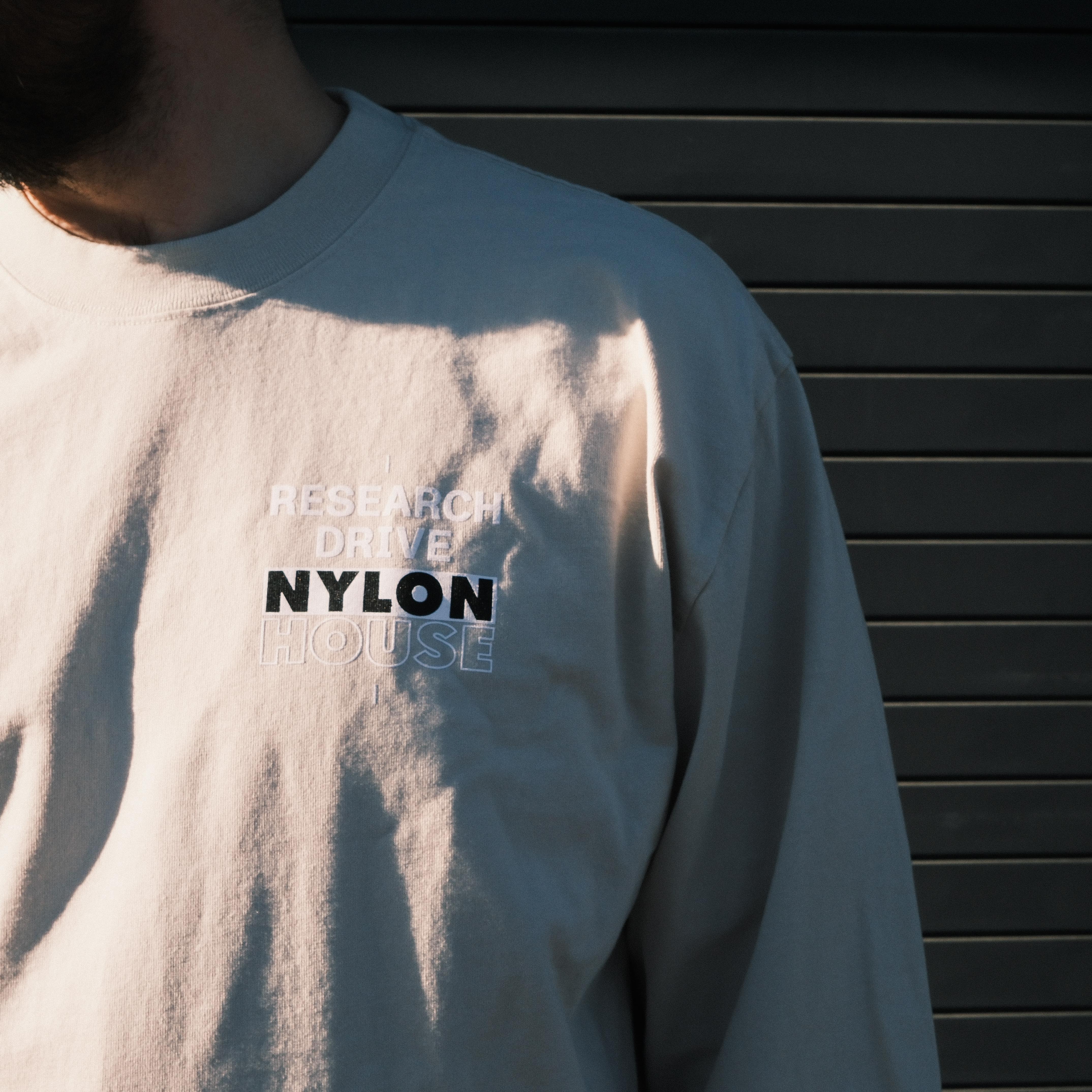 NYLON HOUSE Long Sleeve Tee, Bone